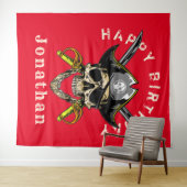 Pirate Skull Ghost Happy Birthday Hintergrund Wandteppich (Beispiel (Horizontal))