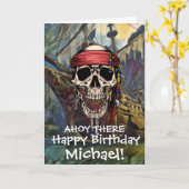 Pirate Skull Ghost SHIP Cannon Karte (Gelbe Blume)