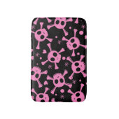 Pirate Skull: Girlish Hearts Pattern Badematte (Vorderseite Vertikal)