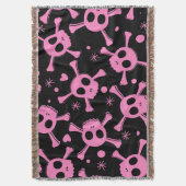 Pirate Skull: Girlish Hearts Pattern Decke (Vorderseite Vertikal)