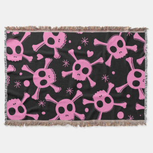 Pirate Skull: Girlish Hearts Pattern Decke