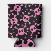 Pirate Skull: Girlish Hearts Pattern Dosenkühler (Vorderseite)
