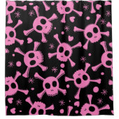 Pirate Skull: Girlish Hearts Pattern Duschvorhang (Vorderseite)