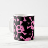 Pirate Skull: Girlish Hearts Pattern Kaffeetasse (Vorderseite Links)