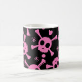 Pirate Skull: Girlish Hearts Pattern Kaffeetasse (Mittel)