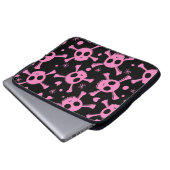 Pirate Skull: Girlish Hearts Pattern Laptopschutzhülle (Vorne Knopf)