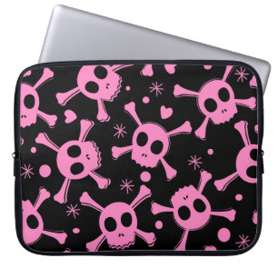 Pirate Skull: Girlish Hearts Pattern Laptopschutzhülle