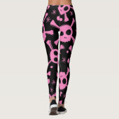 Pirate Skull: Girlish Hearts Pattern Leggings (Rückseite)