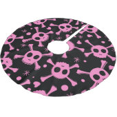 Pirate Skull: Girlish Hearts Pattern Polyester Weihnachtsbaumdecke (Schrägansicht)