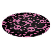 Pirate Skull: Girlish Hearts Pattern Schneidebrett (Ecke)