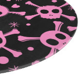 Pirate Skull: Girlish Hearts Pattern Schneidebrett (Ecke)