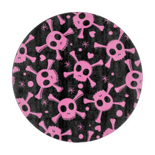Pirate Skull: Girlish Hearts Pattern Schneidebrett