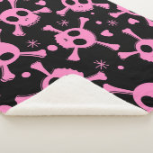 Pirate Skull: Girlish Hearts Pattern Sherpadecke (3/4)