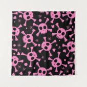 Pirate Skull: Girlish Hearts Pattern Wandteppich (Vorderseite (Horizontal))