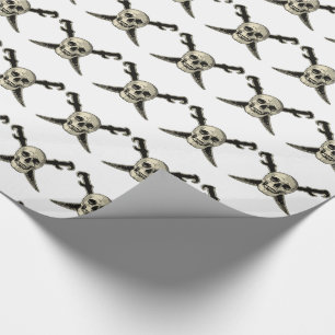 Pirate (Skull) - glänzendes Papier, 30" x 6' Geschenkpapier