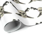 Pirate (Skull) - glänzendes Papier, 30" x 6' Geschenkpapier (Rolleneckpunkt)