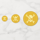 Pirate Skull Gold Coin Treasons Dubloons Konfetti (Rückseiten)