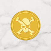 Pirate Skull Gold Coin Treasons Dubloons Konfetti (Klein Vorderseite)