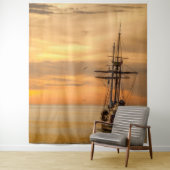 Pirate Skull Golden Ship Tapestry Wandteppich (Beispiel)