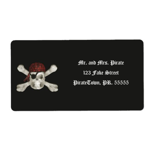 Pirate Skull - Halloween Labels (Vorne)