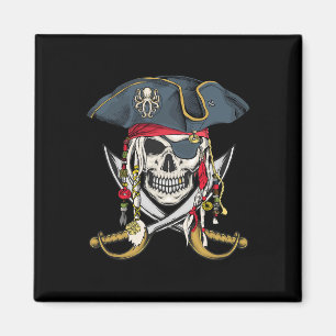 Pirate Skull Halloween Little Boys Girls Kinder Te Magnet