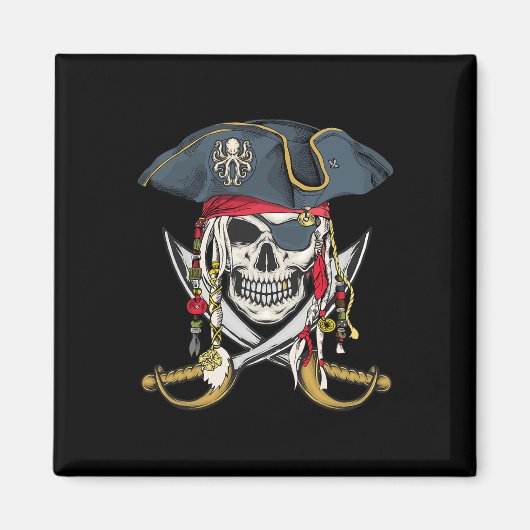 Pirate Skull Halloween Little Boys Girls Kinder Te Magnet (Vorne)