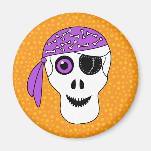 Pirate Skull Halloween Magnet (Vorne)