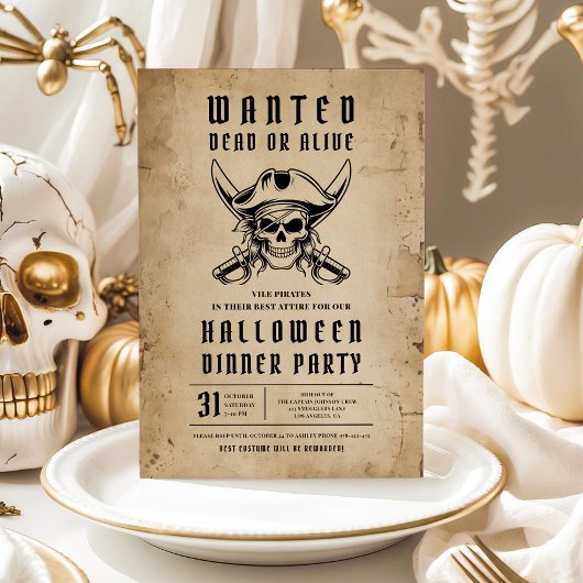 Pirate Skull Halloween Party Einladung