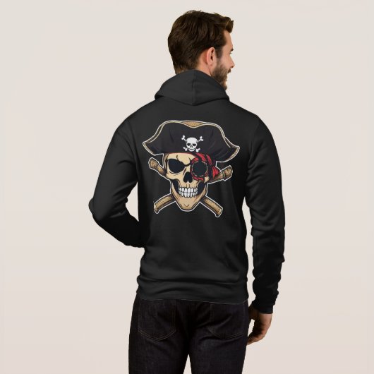 Pirate Skull Hoodie (Schwarz voll)