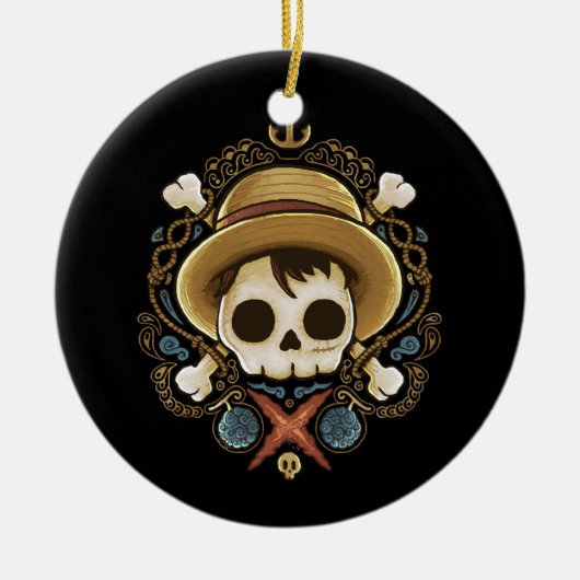 Pirate Skull Keramik Ornament (Vorne)