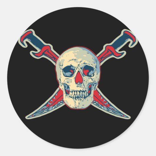 Pirate (Skull) - Klassischer Rundaufkleber, glänze Runder Aufkleber (Vorderseite)