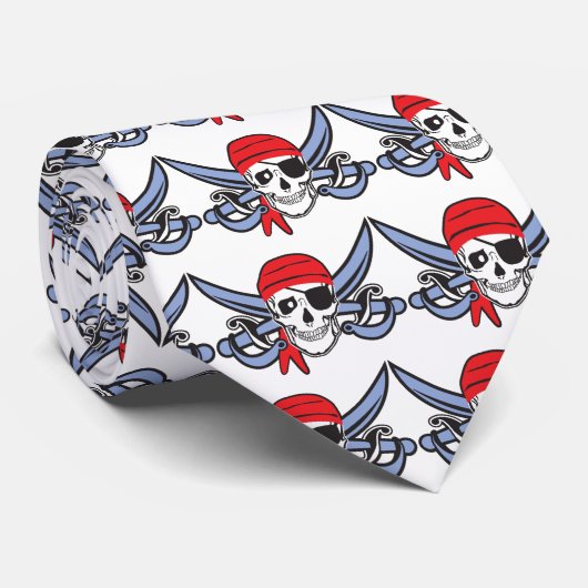 Pirate Skull Krawatte (Gerollt)