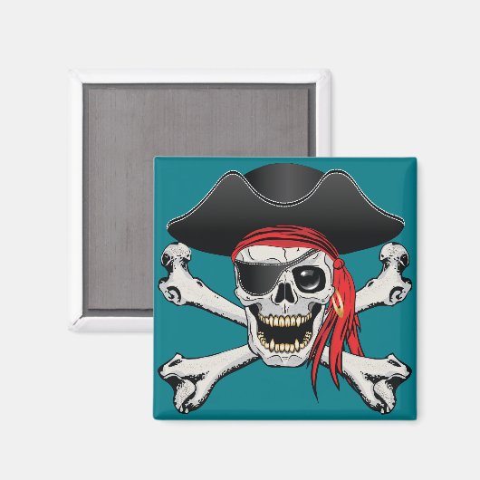 Pirate Skull Magnet (Vorderseite/Rückseite)