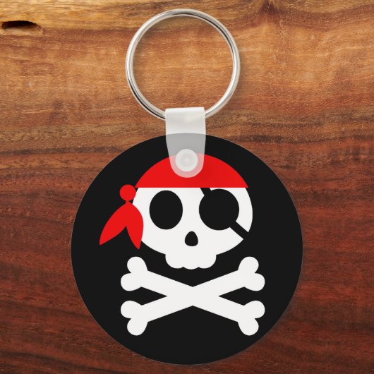 Pirate Skull mit Bandanna Schlüsselanhänger (Vorderseite)