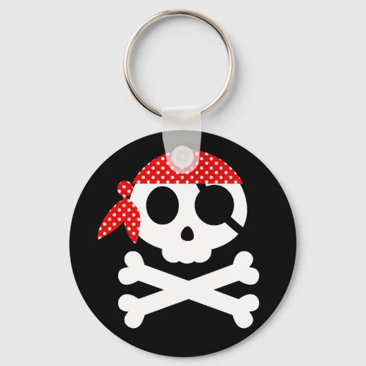 Pirate Skull mit Bandanna Schlüsselanhänger (Vorderseite)