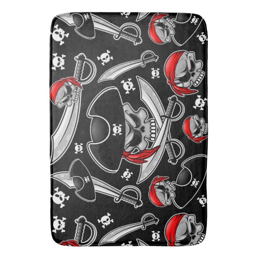 Pirate Skull mit Crossed Sabers Badematte (Vorderseite Vertikal)