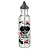 Pirate Skull mit Crossed Sabers Edelstahlflasche (Links)