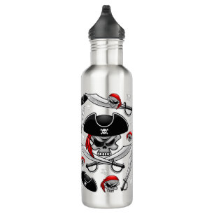 Pirate Skull mit Crossed Sabers Edelstahlflasche