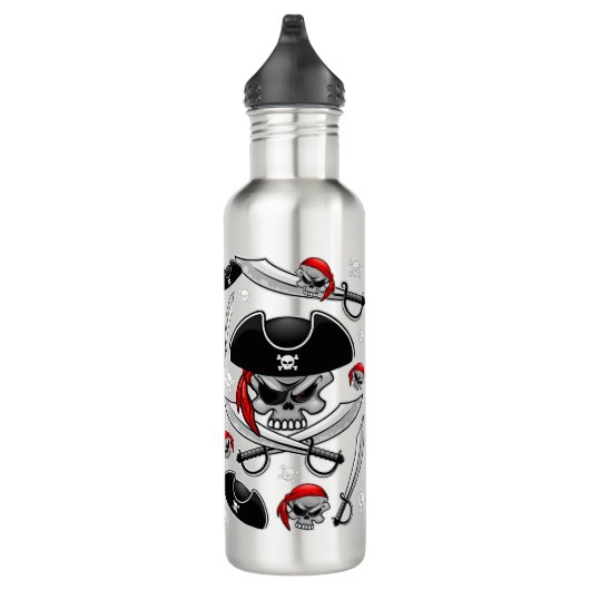 Pirate Skull mit Crossed Sabers Edelstahlflasche (Rechts)