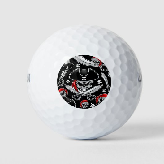 Pirate Skull mit Crossed Sabers Golfball (Vorderseite)