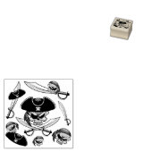 Pirate Skull mit Crossed Sabers Gummistempel (Stempel)