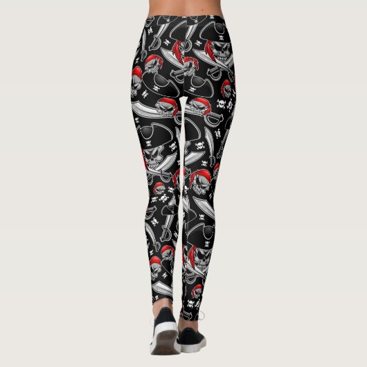 Pirate Skull mit Crossed Sabers Leggings (Rückseite)