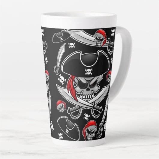 Pirate Skull mit Crossed Sabers Milchtasse (Rechte Ecke)
