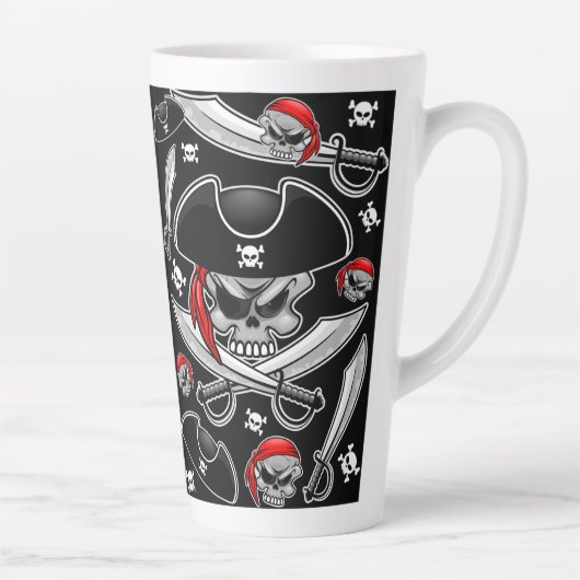 Pirate Skull mit Crossed Sabers Milchtasse (Rechts)