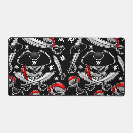 Pirate Skull mit Crossed Sabers Schreibtischunterlage (Vorderseite)