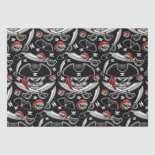 Pirate Skull mit Crossed Sabers Seidenpapier