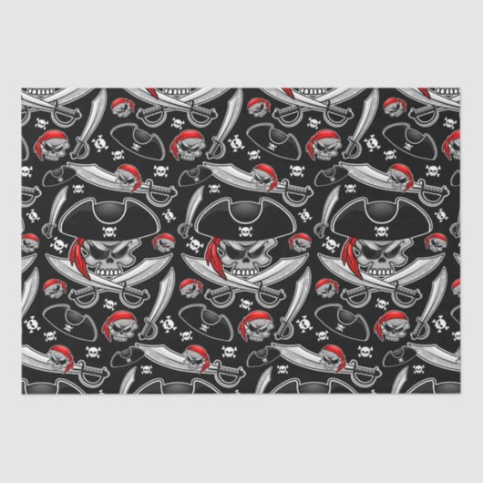 Pirate Skull mit Crossed Sabers Seidenpapier (Vorderseite)