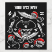 Pirate Skull mit Crossed Sabers Weinetikett (Einzelnes Label)