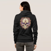Pirate Skull mit Gold und Lila Juwelen Hoodie (Schwarz voll)
