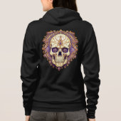 Pirate Skull mit Gold und Lila Juwelen Hoodie (Rückseite)